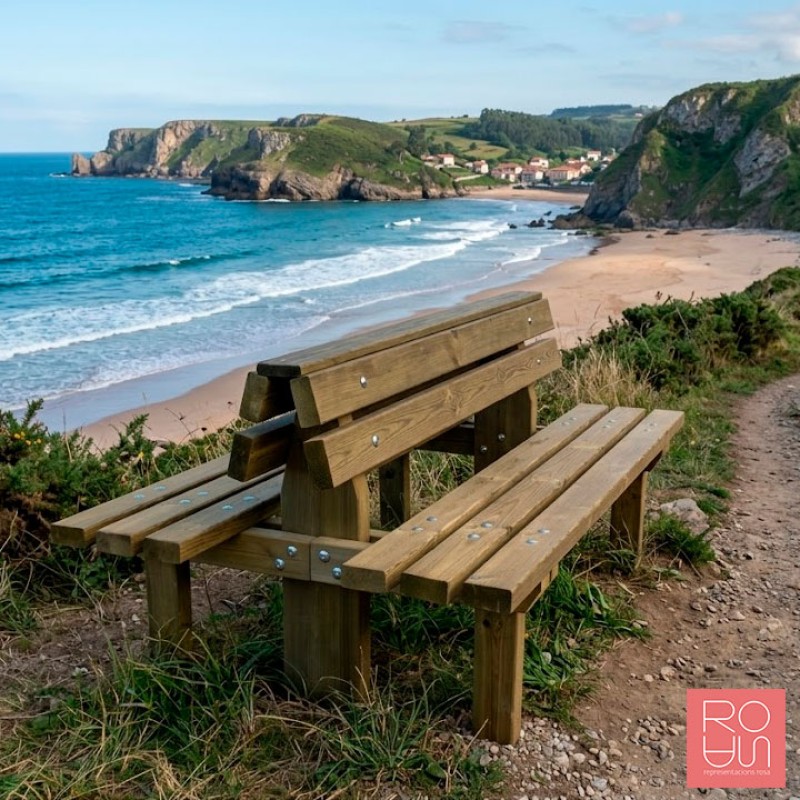 Banc de fusta Sofia doble | Pi Autoclau IV